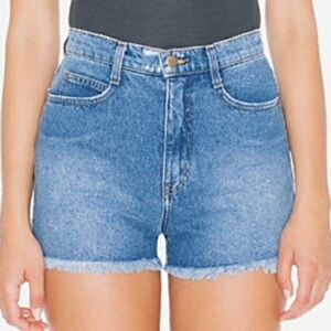American Apparel Women’s Denim Fringe Short High Rise Cut Off 28 EUC